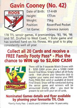 1998 Chickenfeed Superleague TFL #18 Gavin Cooney Back